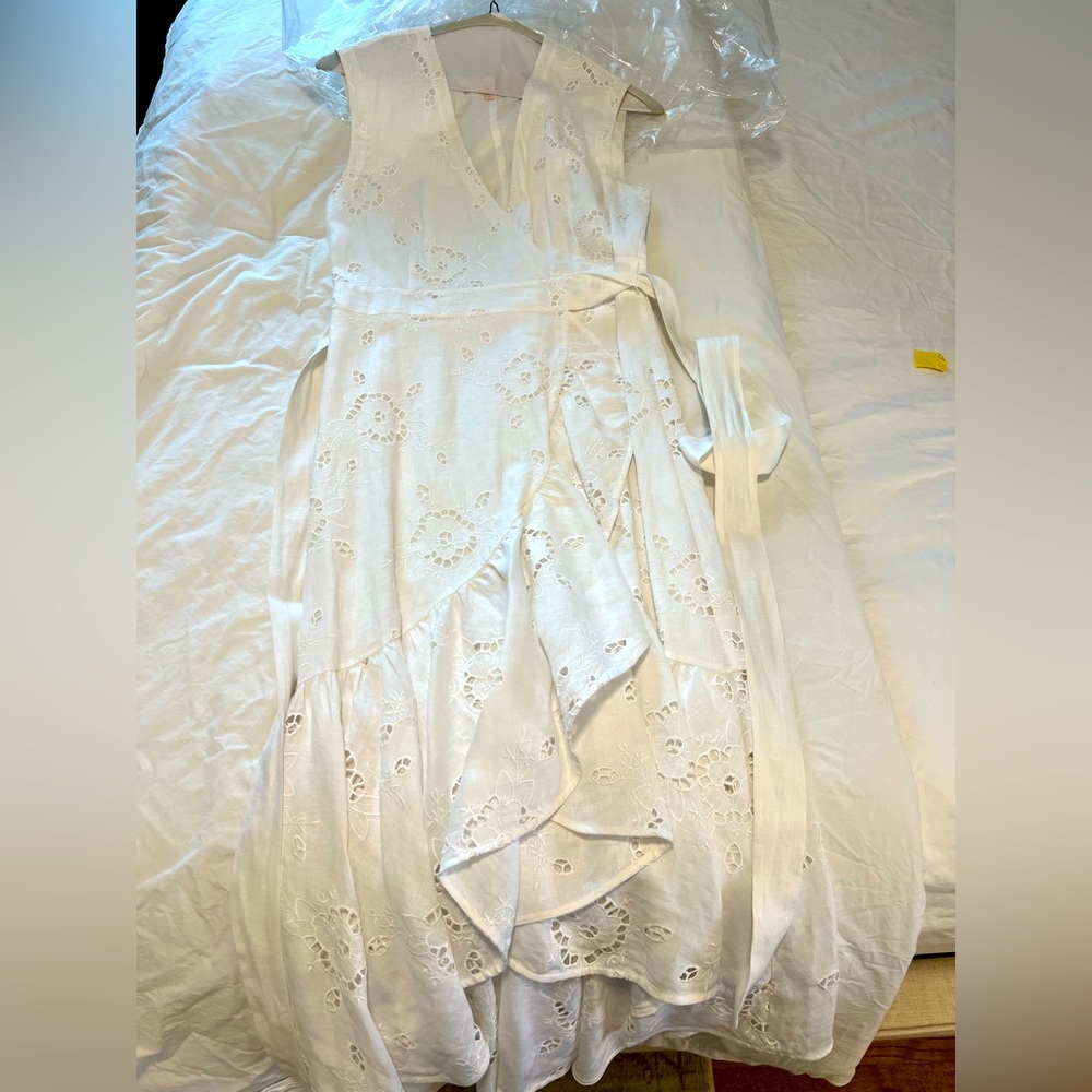 Rebecca Taylor White Eyelet Wrap Dress Size 6